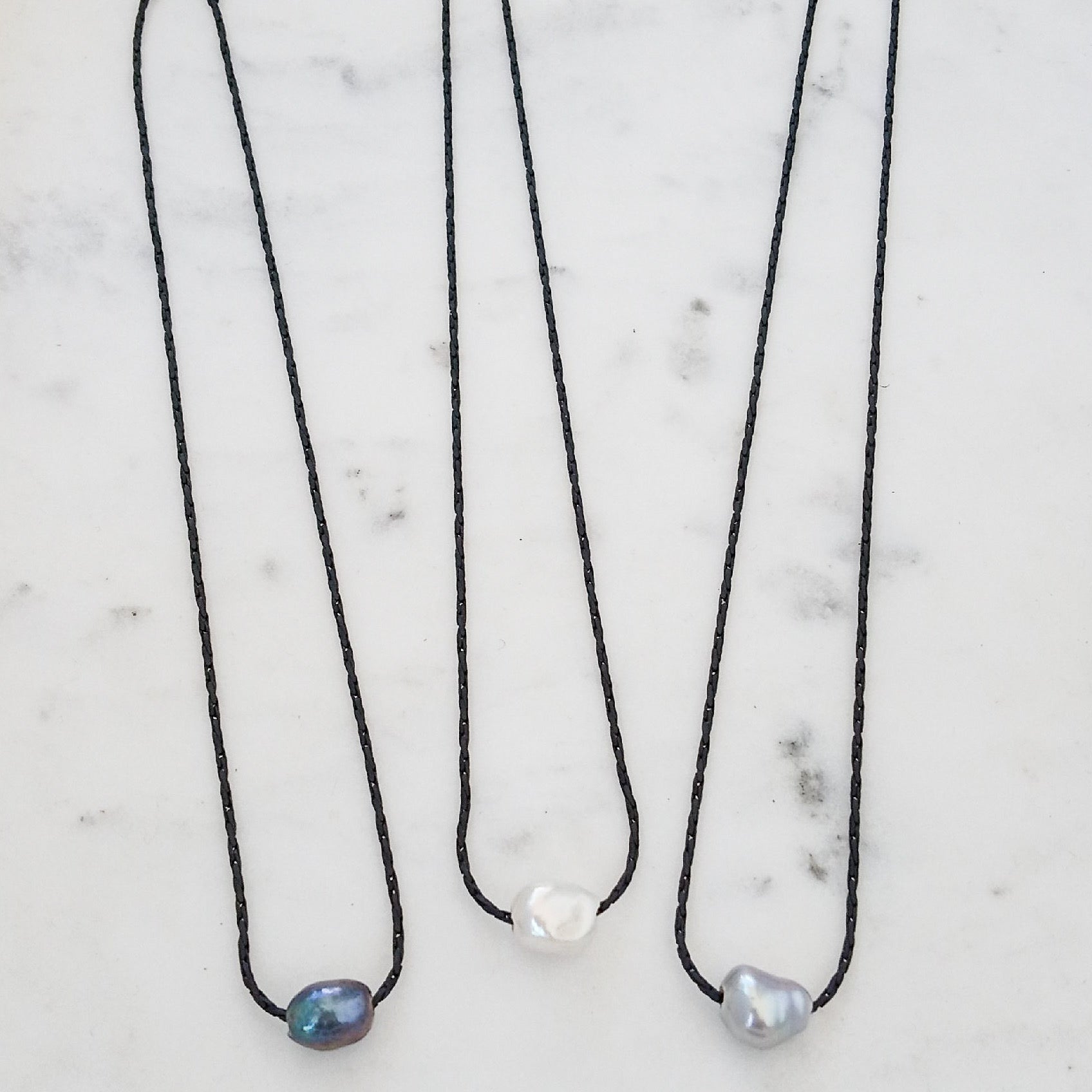 Petite Rope Chain 16” w/ Mini Pearl