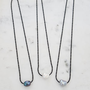 Petite Rope Chain 16” w/ Mini Pearl