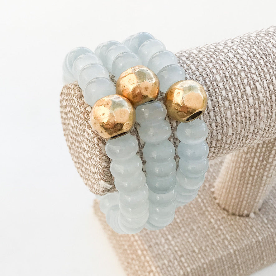 Rondelle Gemstone Ball Bracelet