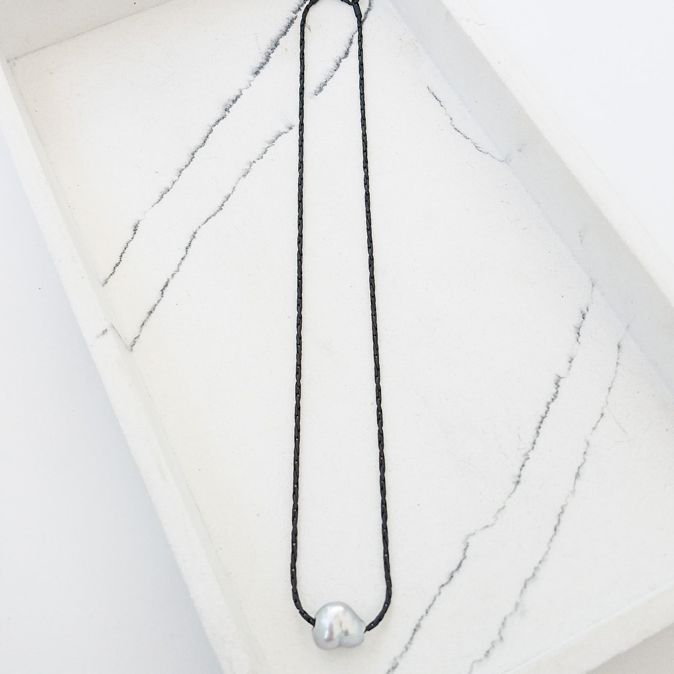 Petite Rope Chain 16” w/ Mini Pearl