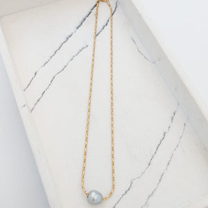 Petite Rope Chain 16” w/ Mini Pearl