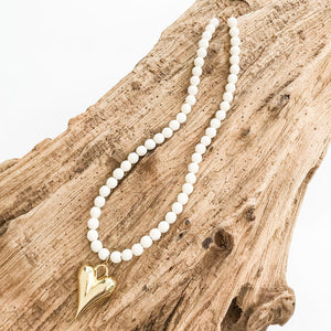 Puffy Heart on 8MM Necklace
