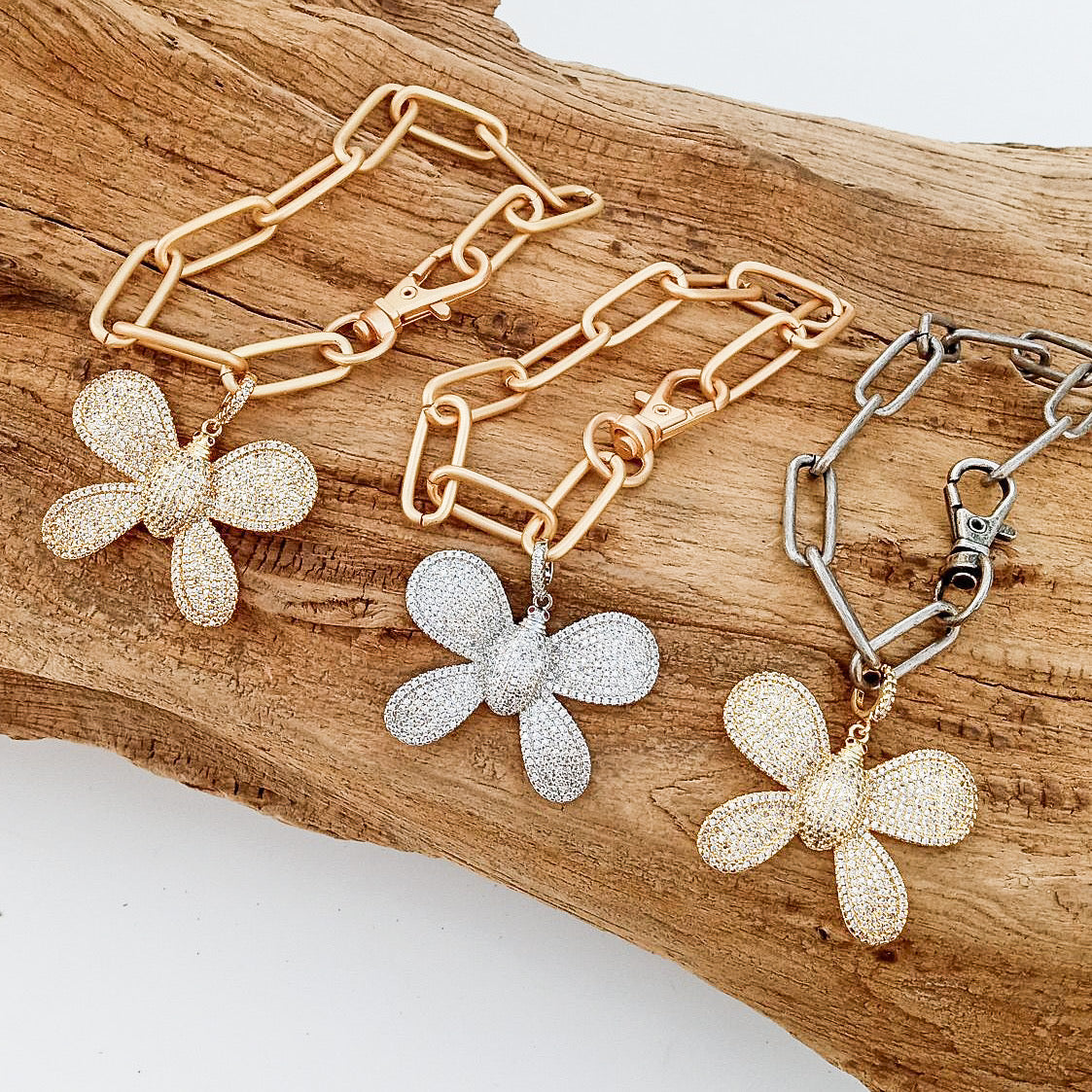 Butterfly on XL Paperclip Bracelet