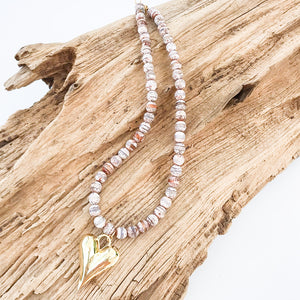 Puffy Heart on 8MM Necklace