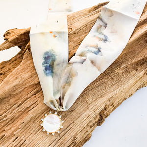 Gemstone Sun on Scarf Necklace