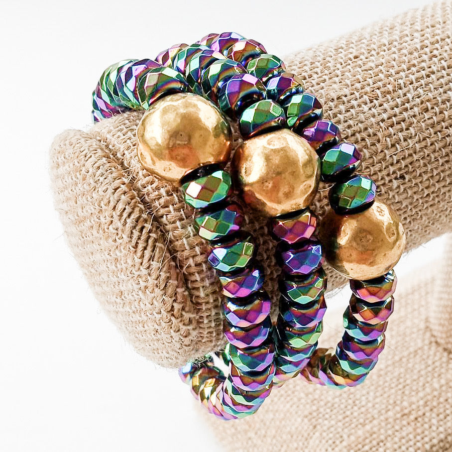 Rondelle Gemstone Ball Bracelet