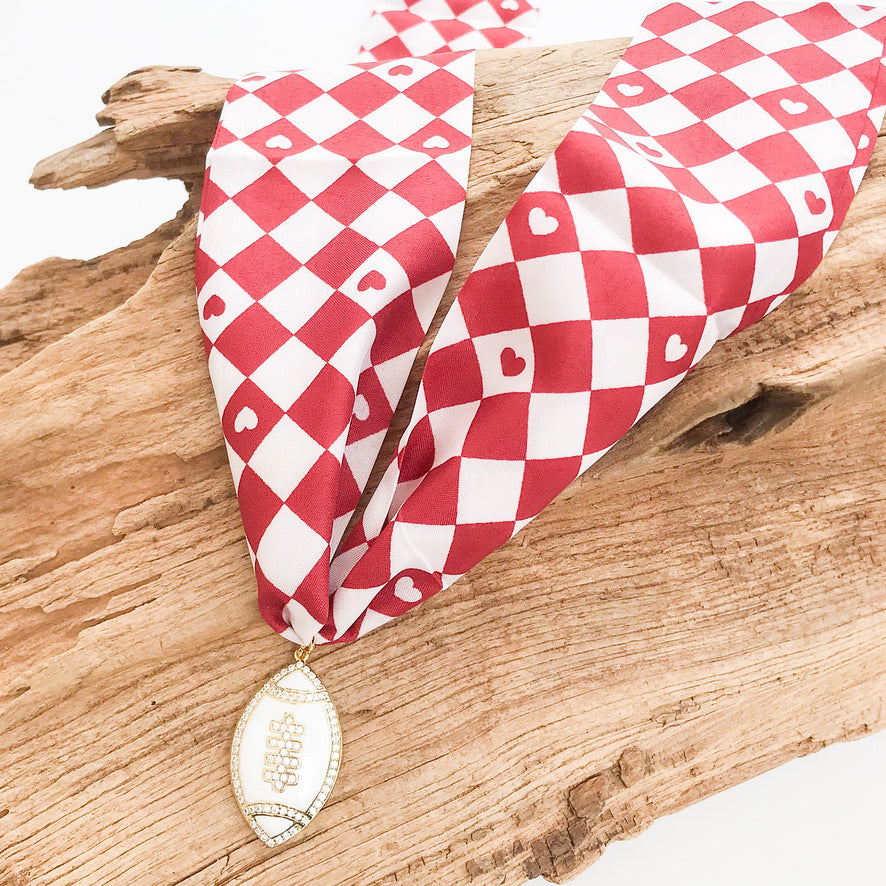 Football on Scarf Necklace