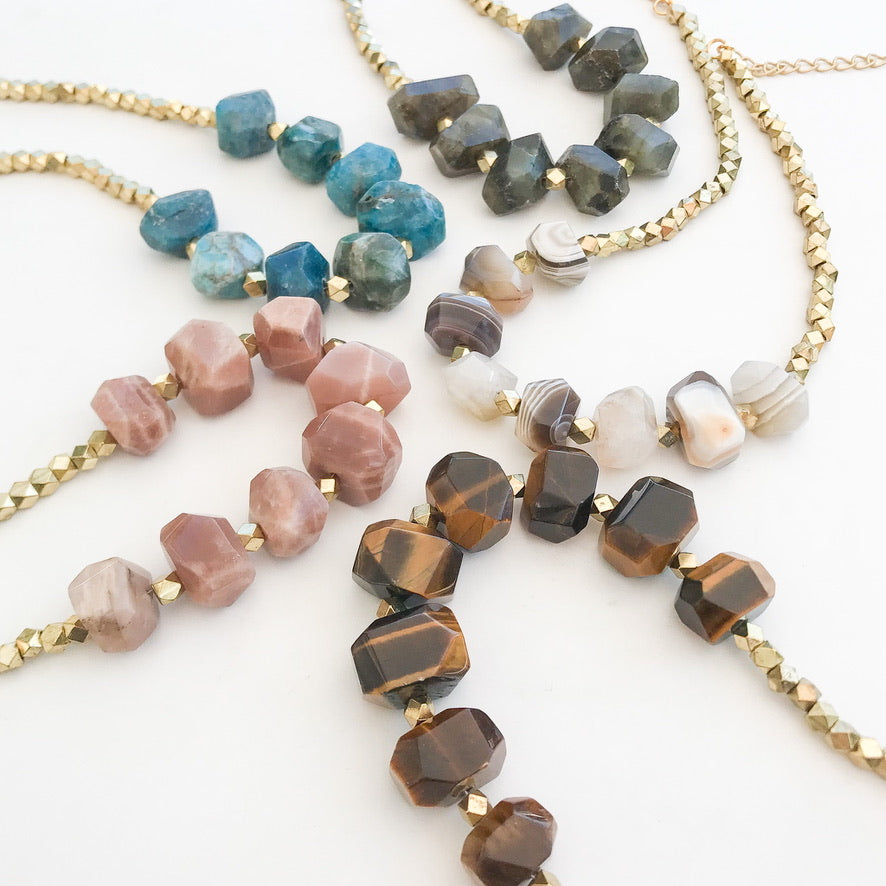 Chunk Statement Brass Necklace