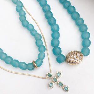 Glass Washer Necklace 18”