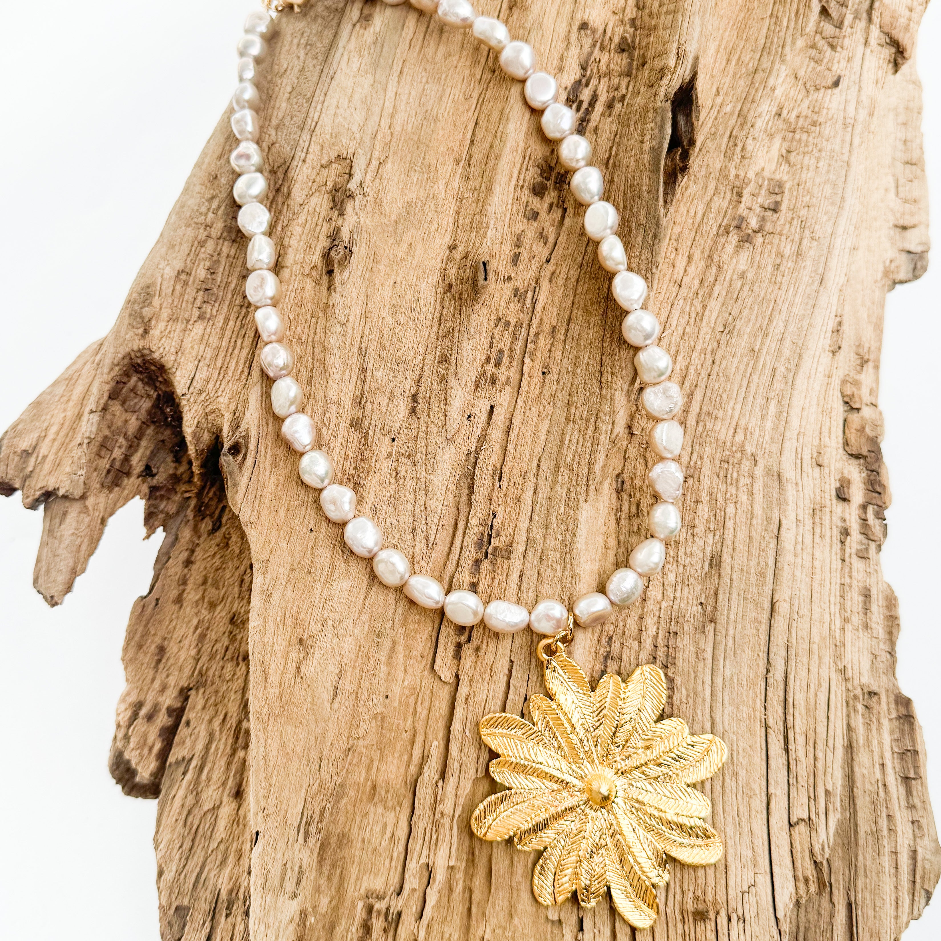 Flower on Freshwater Pearls