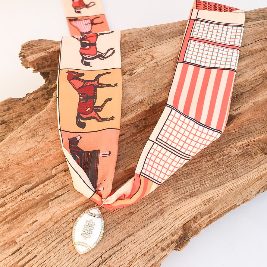 Football on Scarf Necklace