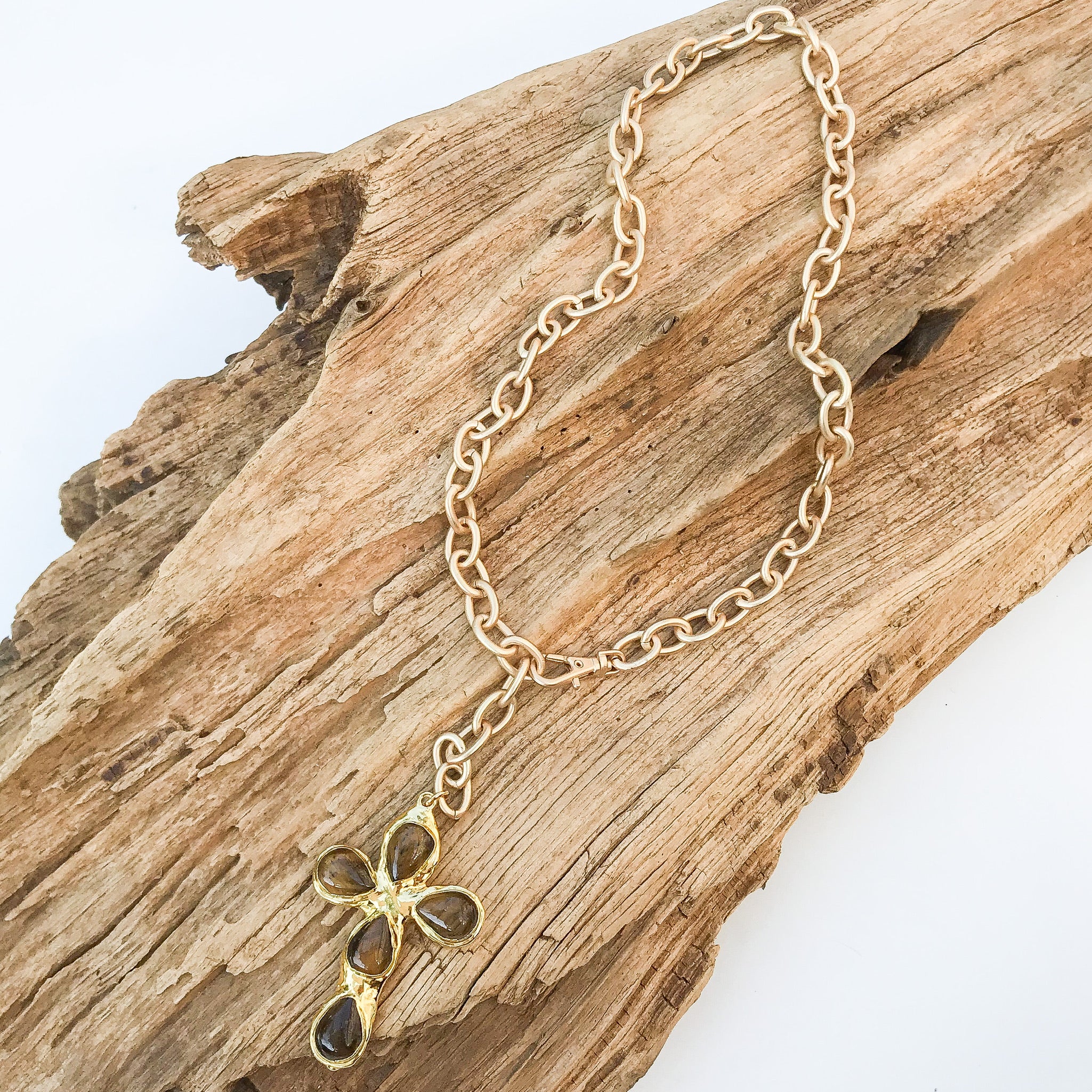 Petite Esther Cross on Cable Chain