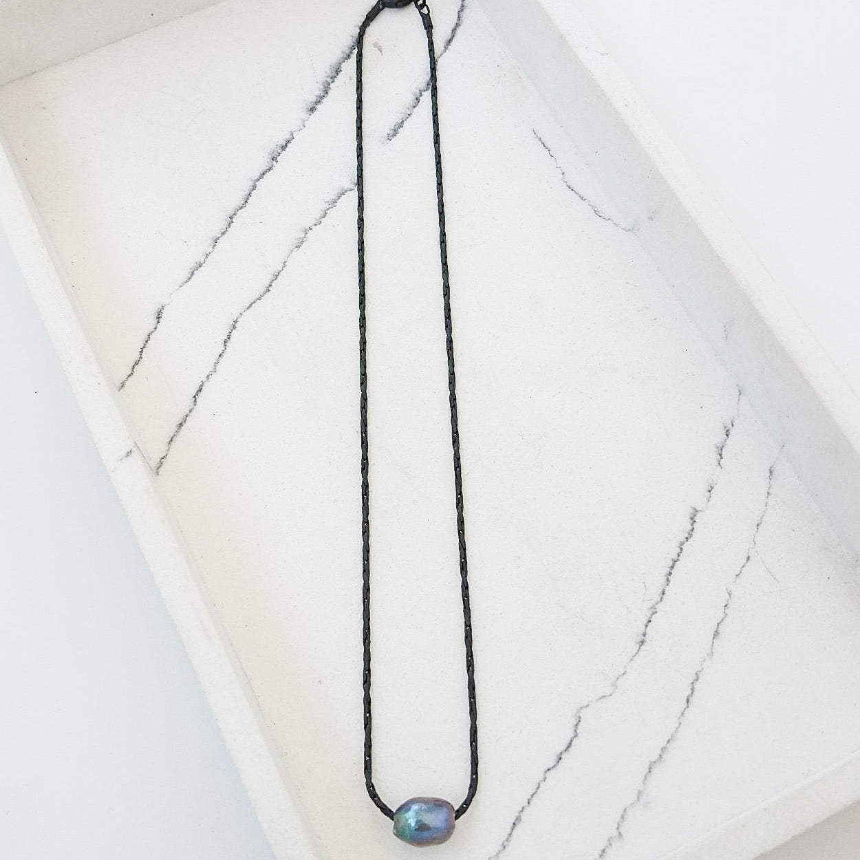 Petite Rope Chain 16” w/ Mini Pearl