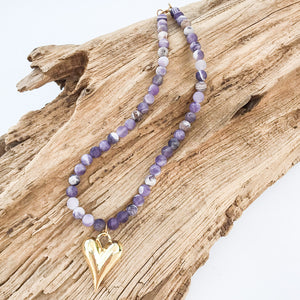 Puffy Heart on 8MM Necklace