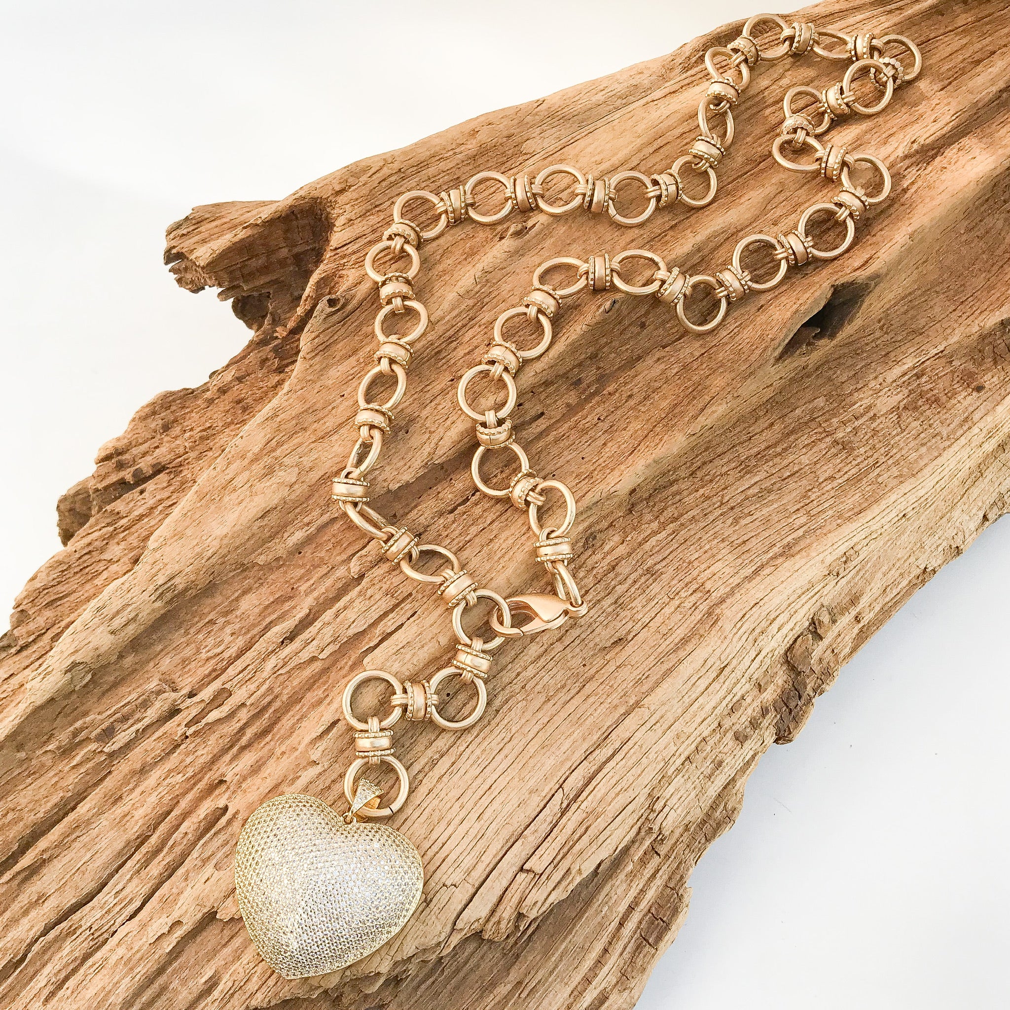 CZ Heart on Adjustable Crown Chain