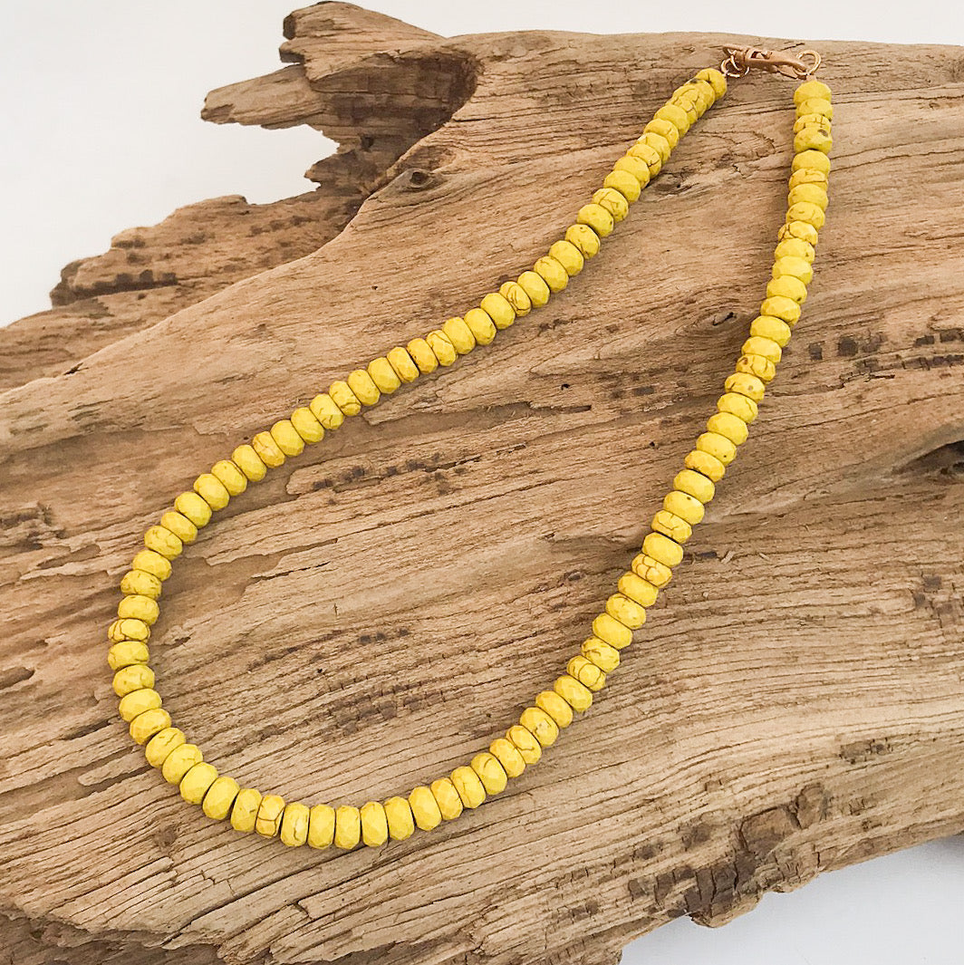 Rondelle Gemstone Layering Necklace 18”