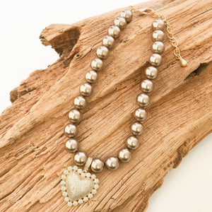 Heart on Jumbo Pearl Necklace – Virtue Jewelry Design