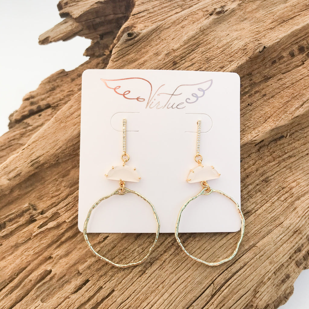 Half Moon Branch Hoop Earrings
