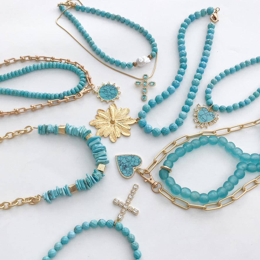 Rondelle Gemstone Layering Necklace 18”