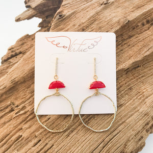 Half Moon Branch Hoop Earrings