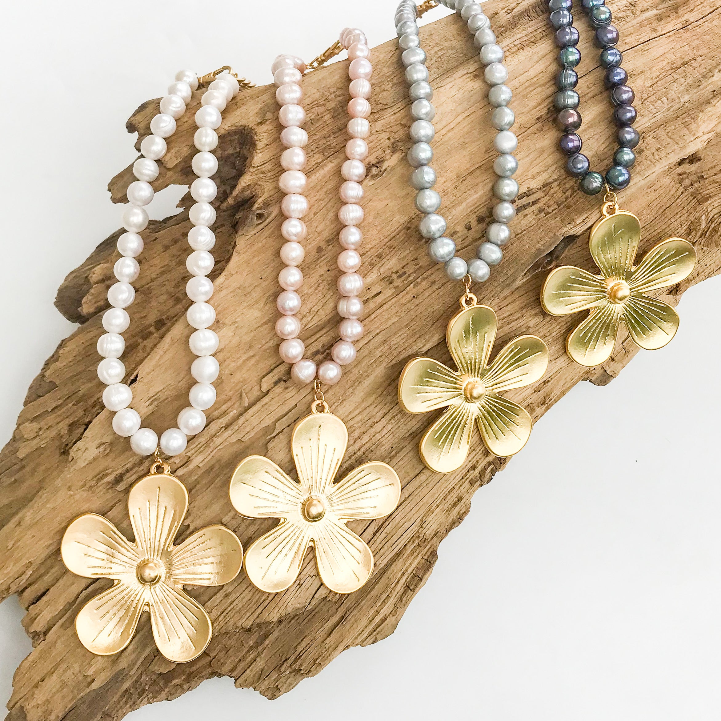 Retro Flower on Potato Pearls