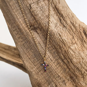 Small Rolo w/ Petite Pave Cross