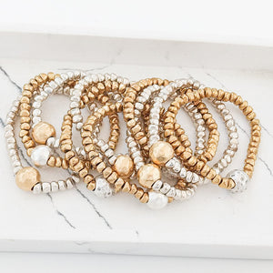 2-Tone Mixed Metal Brass Nugget Bracelet