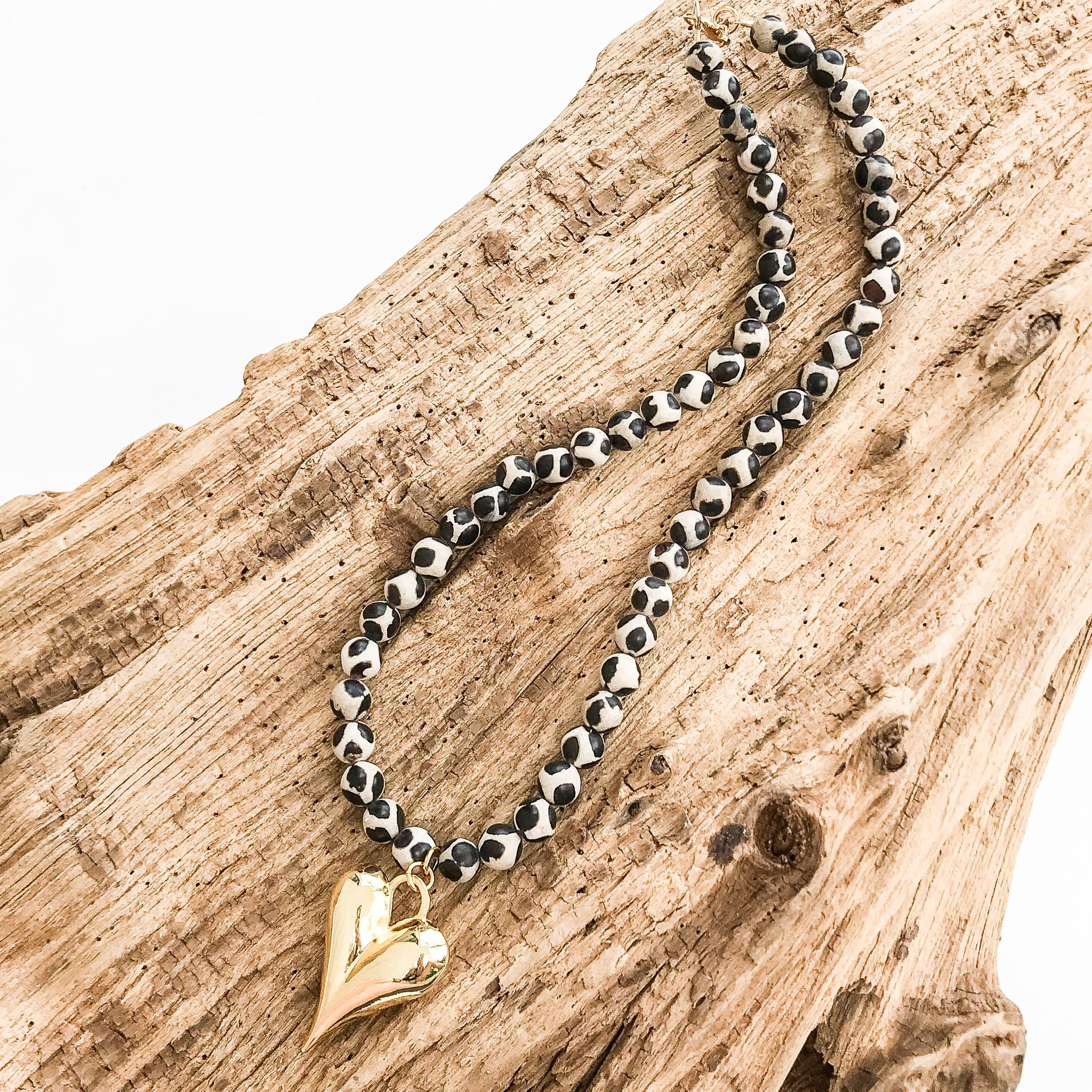Puffy Heart on 8MM Necklace