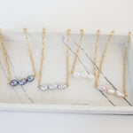 15” Large Paperclip Chain w/ Triple Pearl Connector