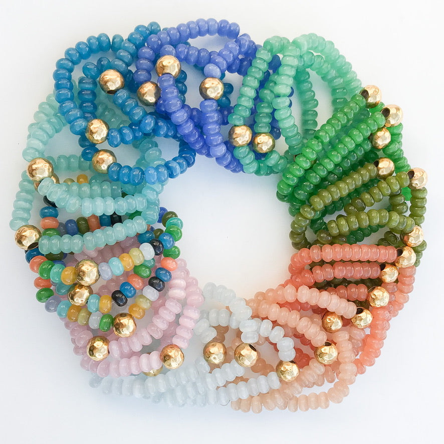 Rondelle Gemstone Ball Bracelet