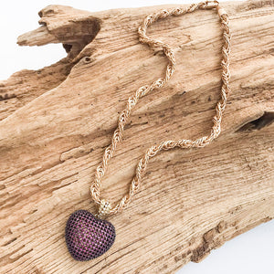 Filigree Heart on Lg Twisted Rope