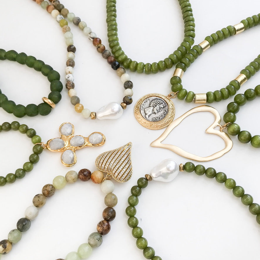 Caesar on Tubed Rondelle Necklace