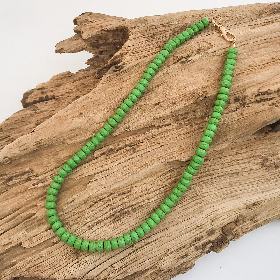 Rondelle Gemstone Layering Necklace 18”