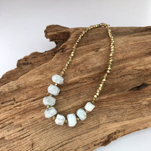 Chunk Statement Brass Necklace