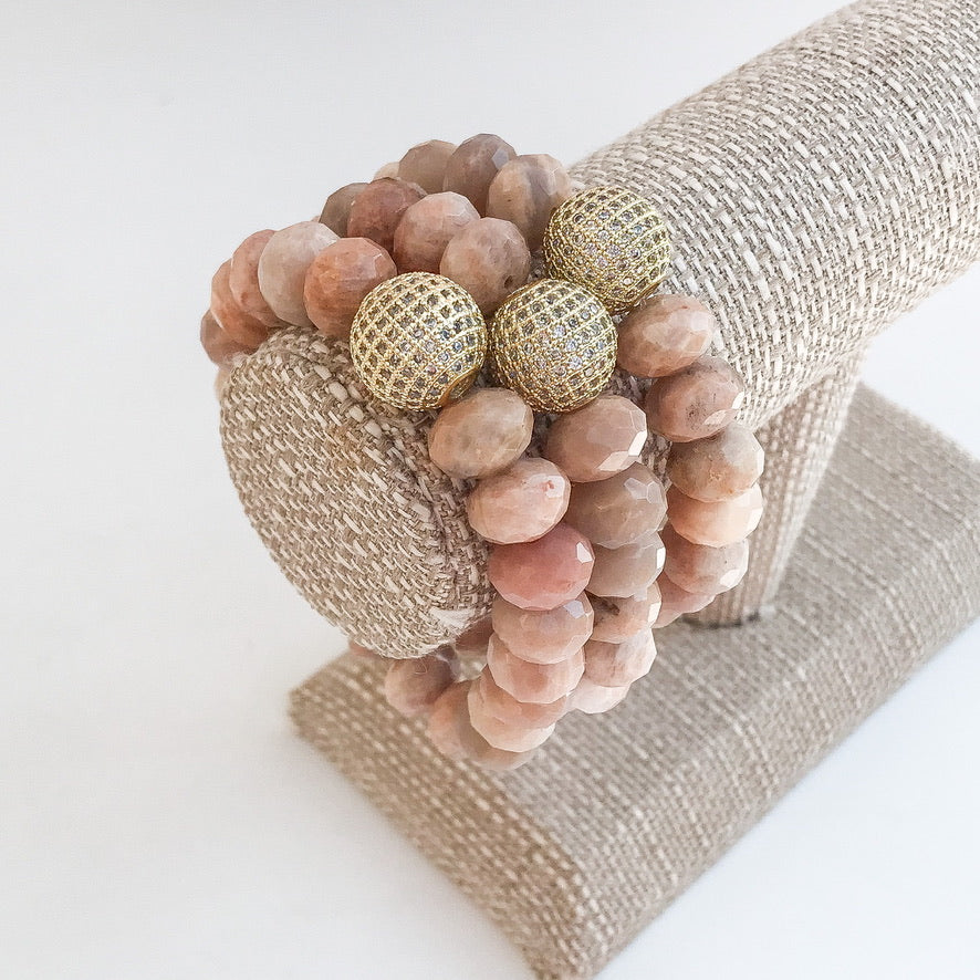 Rondelle Gemstone Ball Bracelet