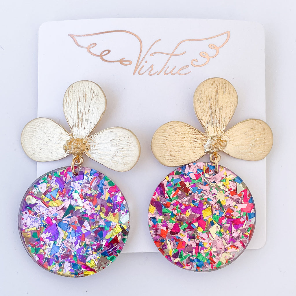 Lotus Flower Earring Acrylic