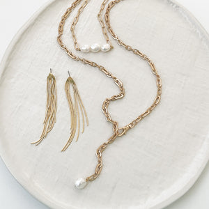 Adjustable Pearl Necklace on Multi Circle