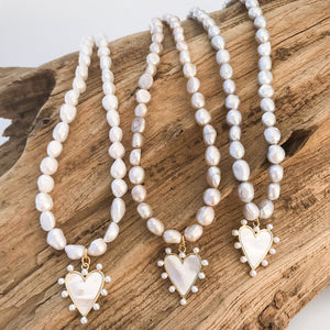 Pearl Studded MOP Heart