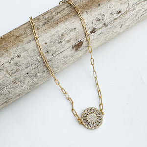 Pave CZ Clear Wheel Paperclip