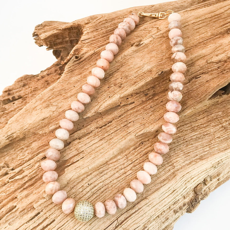 XL Rondelle Pave Ball Necklace