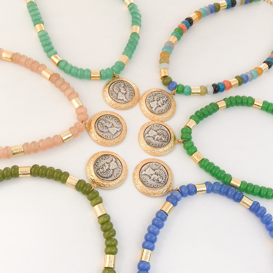 Caesar on Tubed Rondelle Necklace