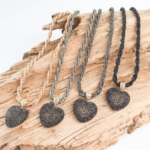 Filigree Heart on Lg Twisted Rope
