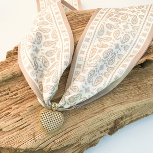 Filigree Heart on Scarf Necklace