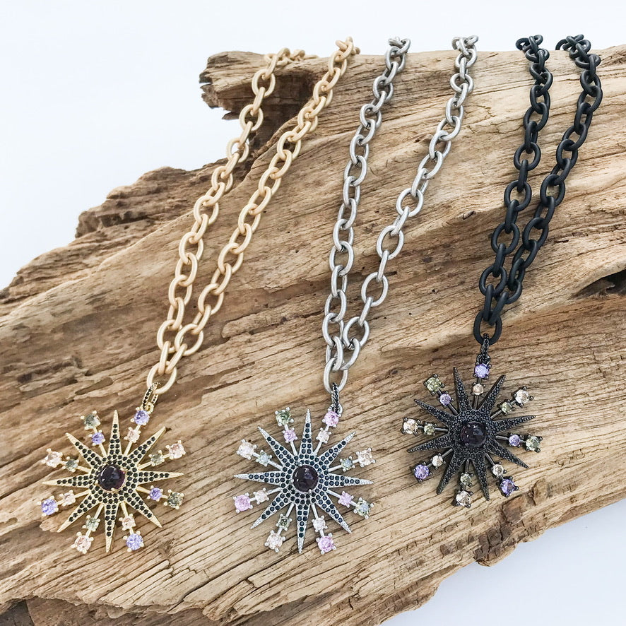 Colorful Flower on Cable Chain