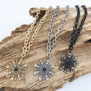 Colorful Flower on Cable Chain