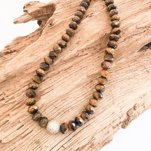 XL Rondelle Pave Ball Necklace