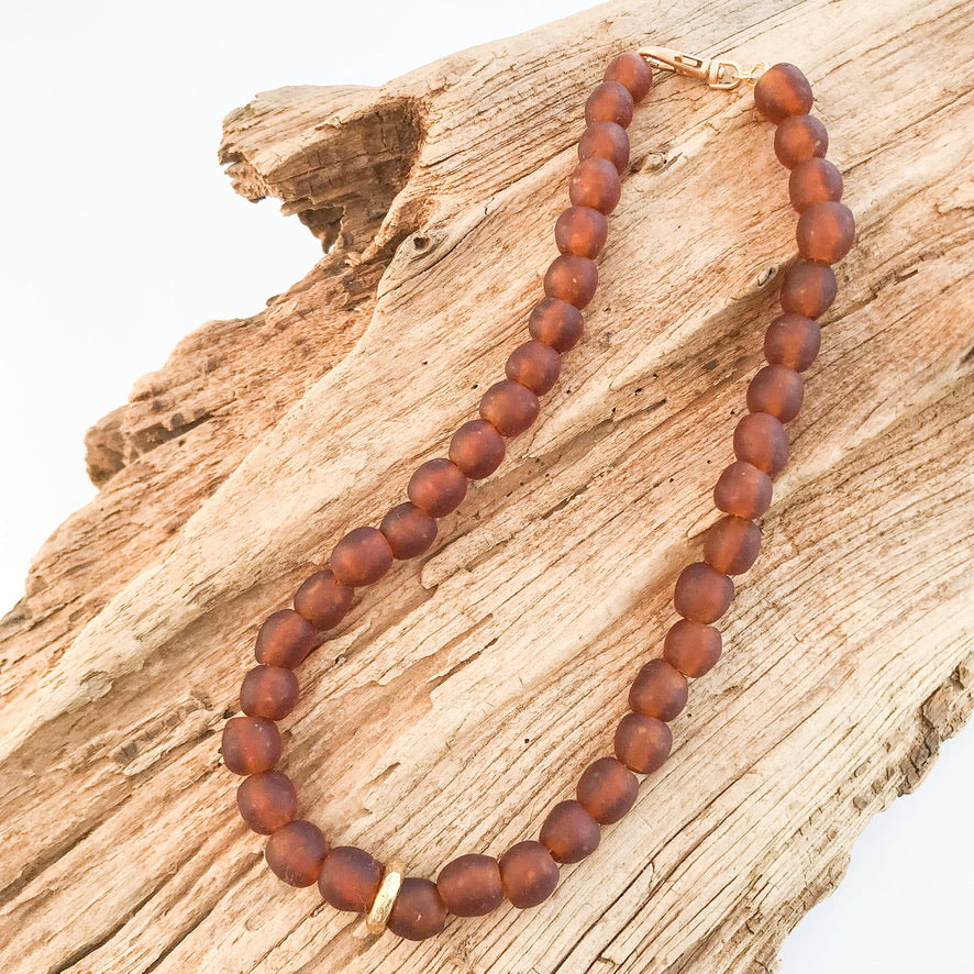 Glass Washer Necklace 18”