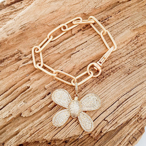 Butterfly on XL Paperclip Bracelet