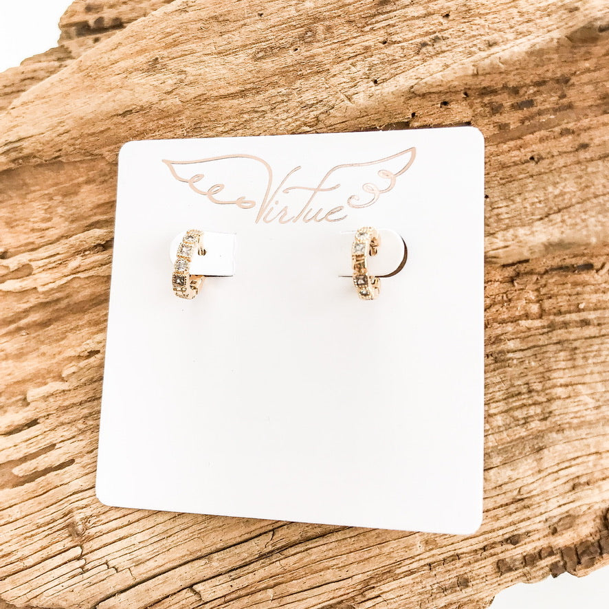 Rhinestone Hinge Hoops