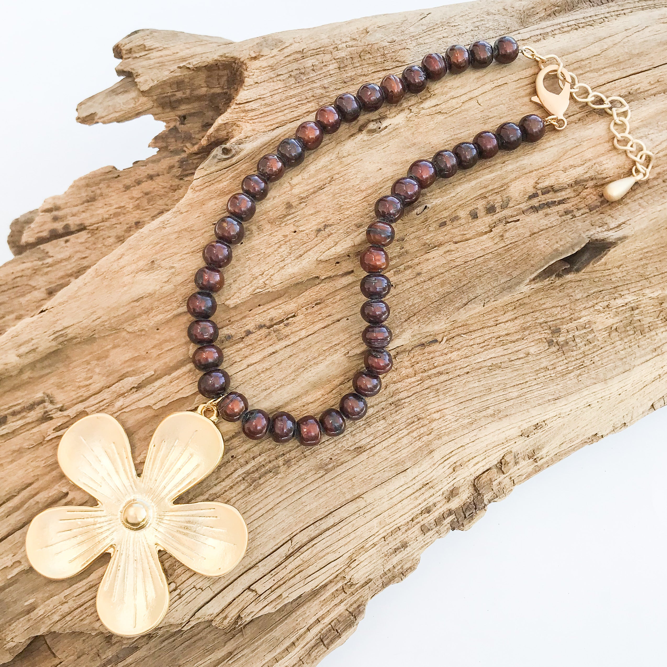 Retro Flower on Potato Pearls